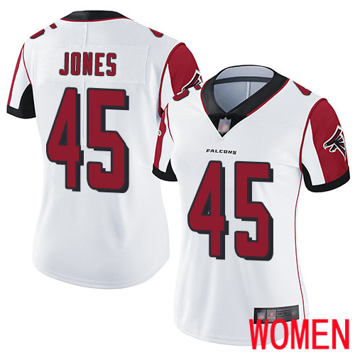 Atlanta Falcons Limited White Women Deion Jones Road Jersey NFL Football #45 Vapor Untouchable